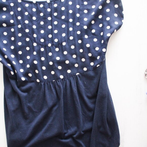 Anthropologie x Porridge Elva Colorblocked Polka Dot Short Sleeve Top - Small - Picture 7 of 9